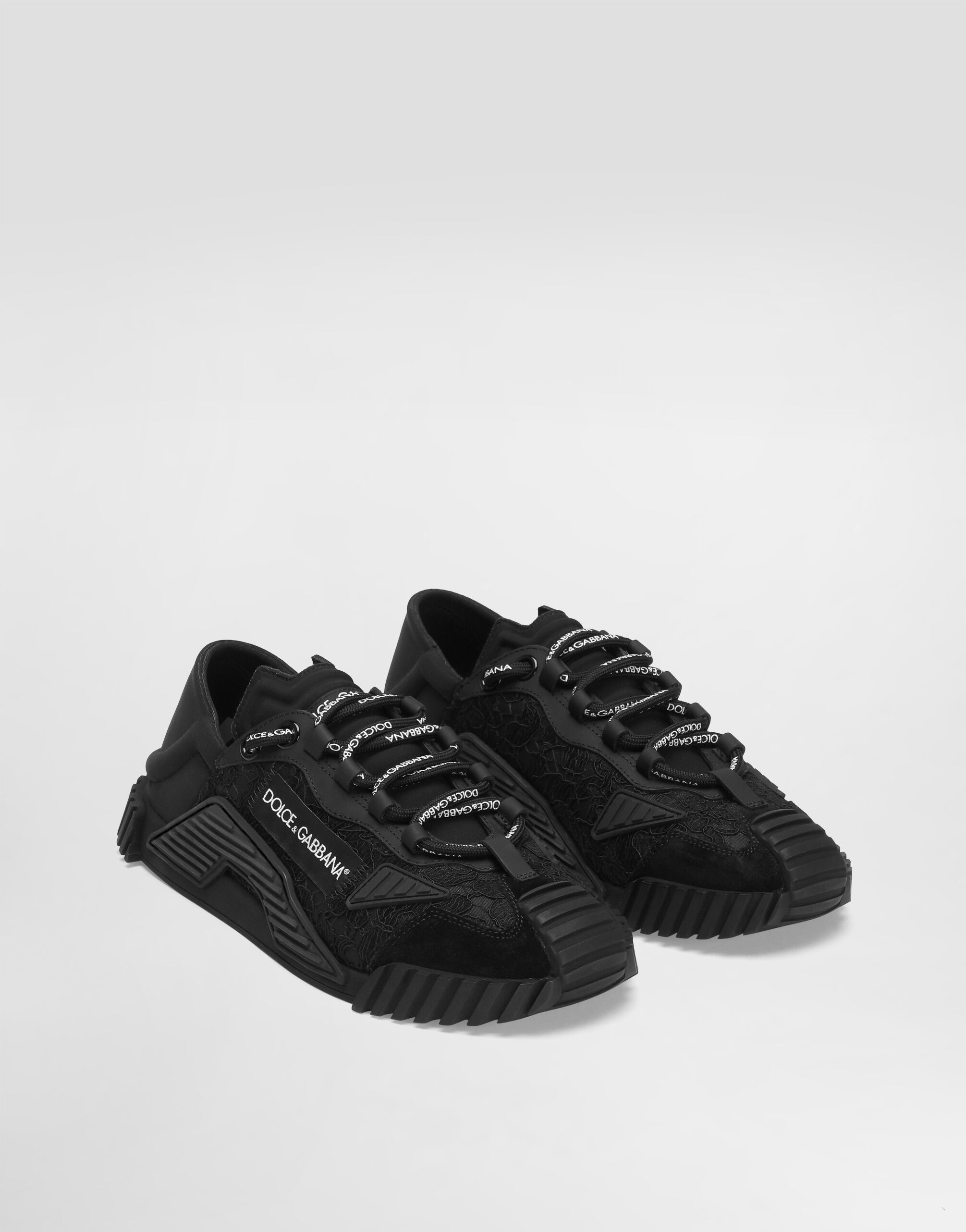 Mixed-materials NS1 slip-on sneakers in Black for Women