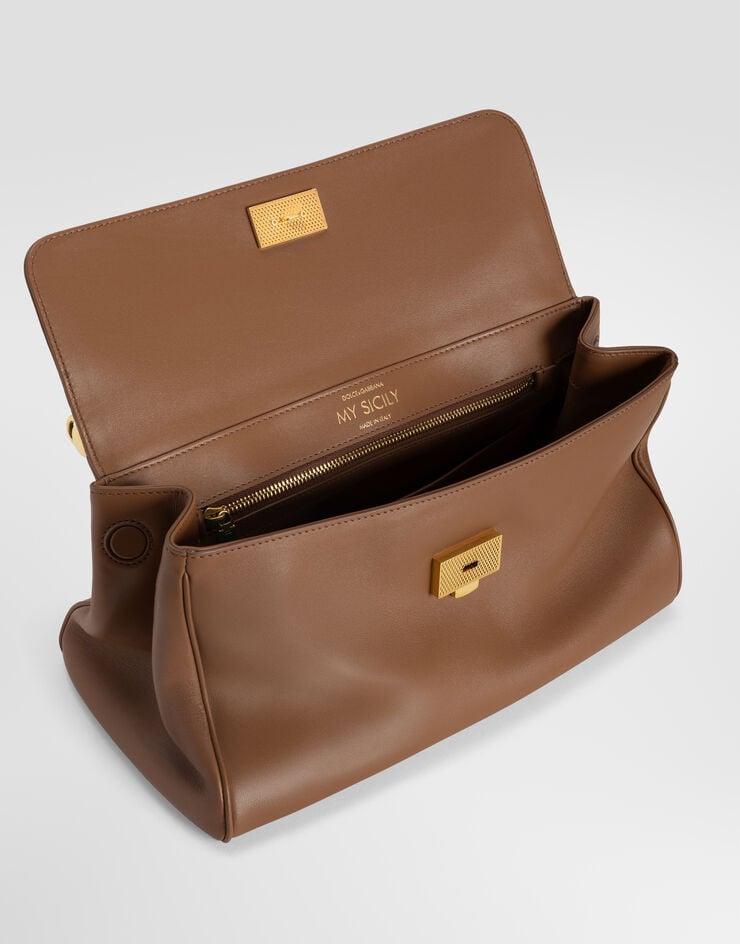 Dolce & Gabbana Medium My Sicily handbag in plongé calfskin Dolce & Gabbana Medium My Sicily handbag in plongé calfskin Brown BB7782B7321