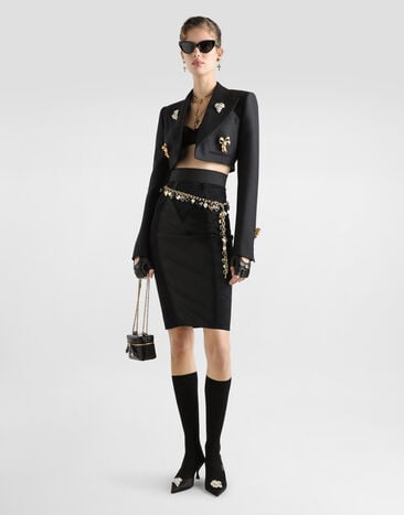 Dolce & Gabbana Single-breasted jacket in faille Black F29NCZFU3R1