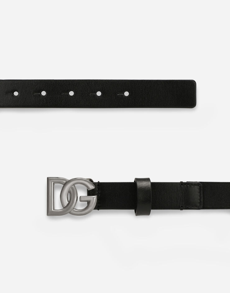 Dolce & Gabbana Stretch belt with DG logo Black EC0076AQ616