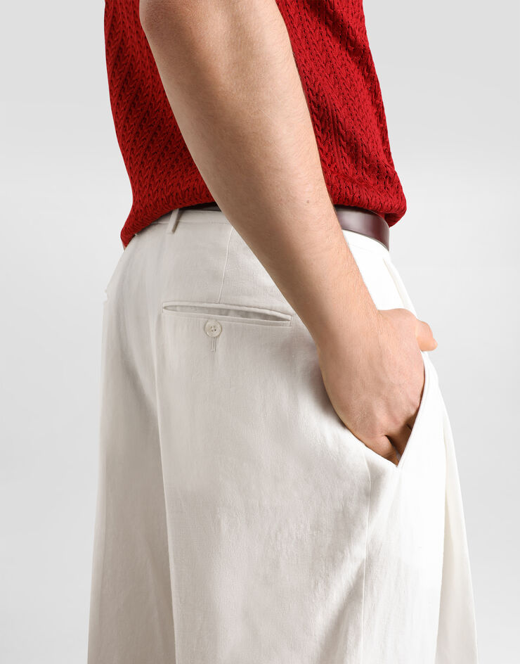 Dolce & Gabbana Linen trousers White GP1X1TFU4MN