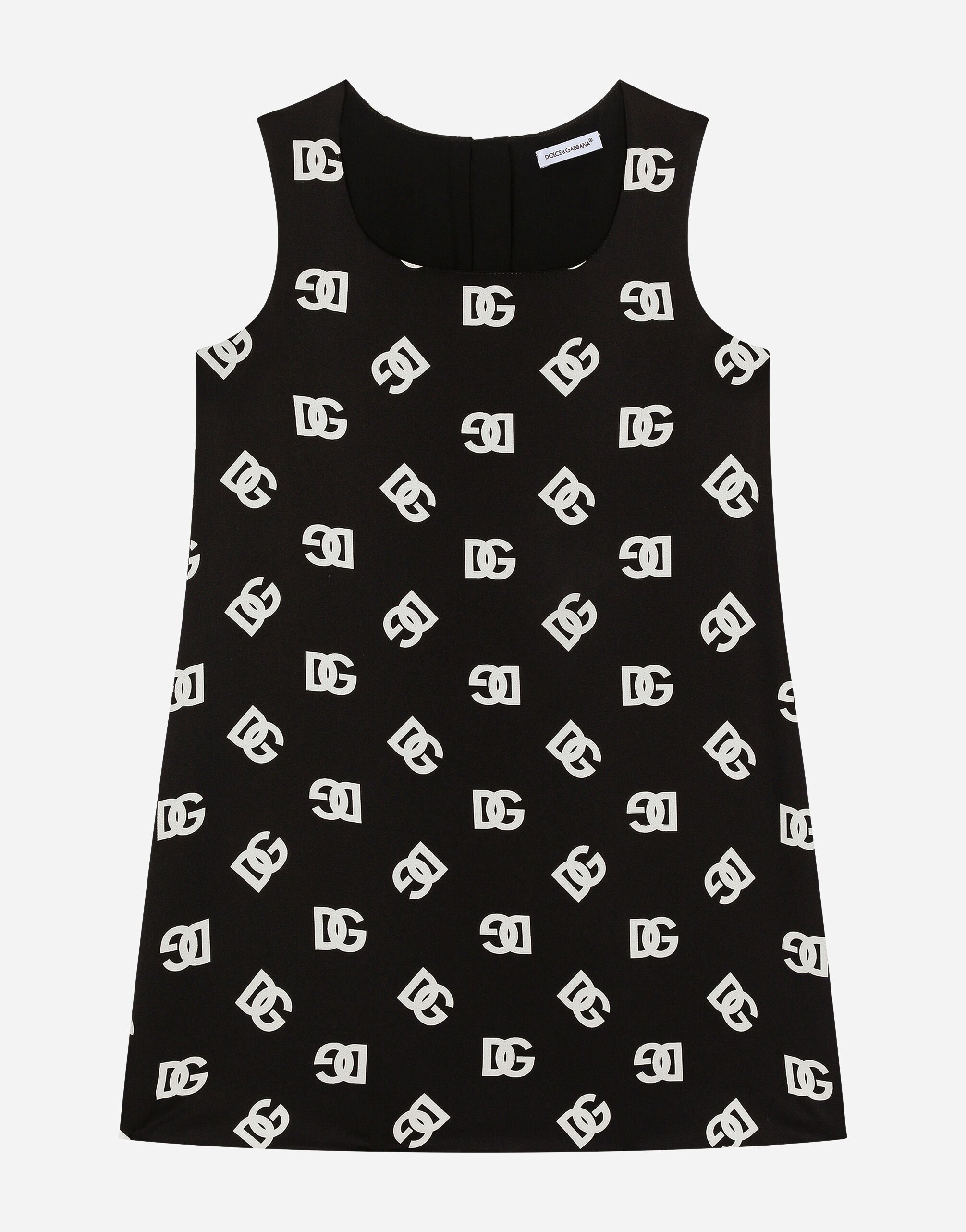 Dolce & Gabbana Charmeuse dress with DG logo print Imprima L5JD8AG7M2A