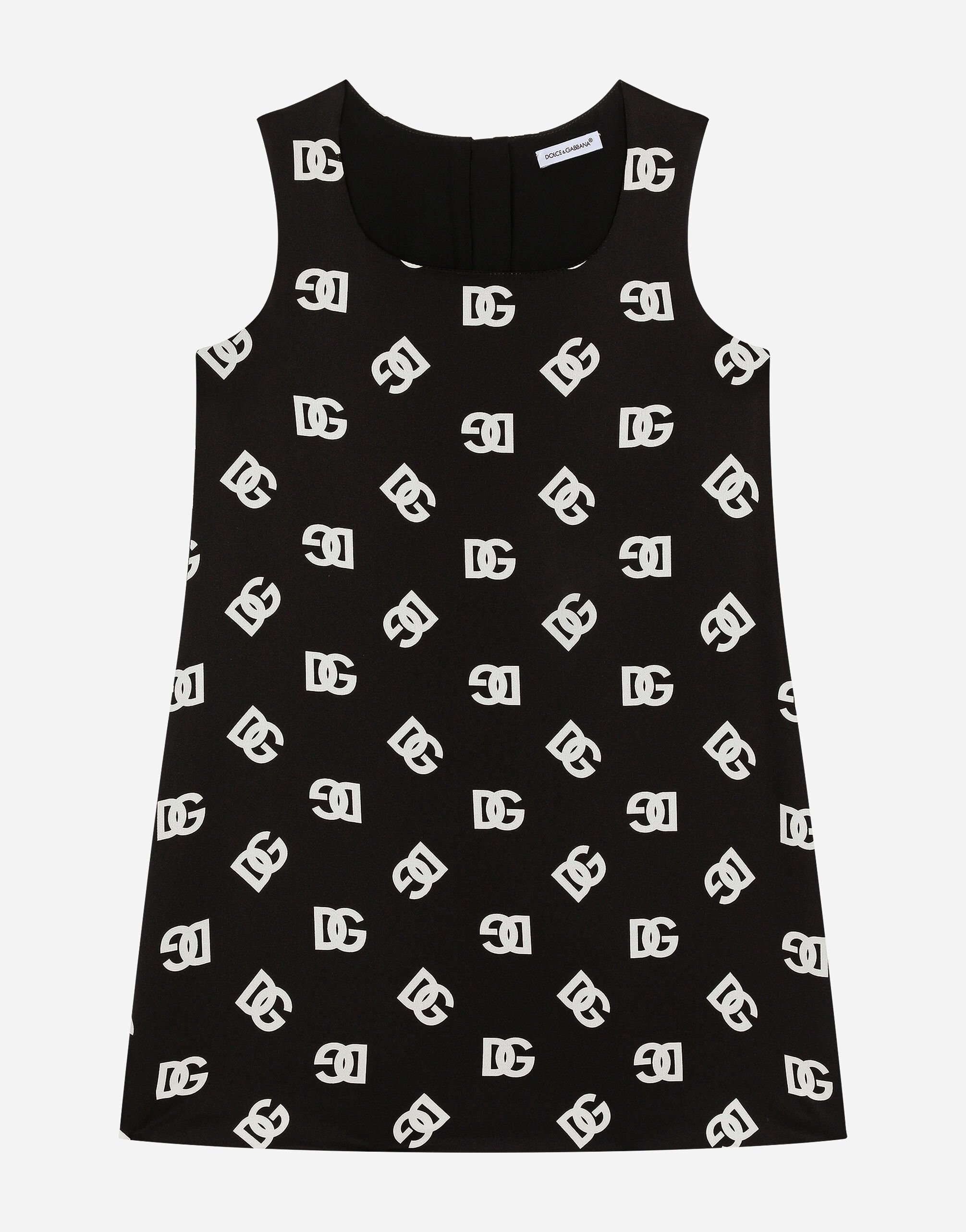プリのガールズ Charmeuse dress with DG logo print | Dolce&Gabbana®