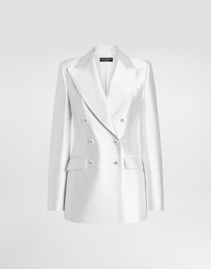 Dolce & Gabbana Giacca doppiopetto in seta Bianco F29QFTFU108