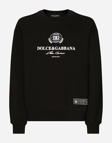 Dolce & Gabbana Felpa in jersey con stampa logo Dolce&Gabbana Verde G9BDXZG7NON