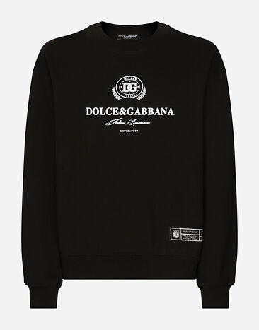 Dolce & Gabbana Sudadera de punto con logotipo Dolce&Gabbana estampado Negro G9AHSTG7NYD