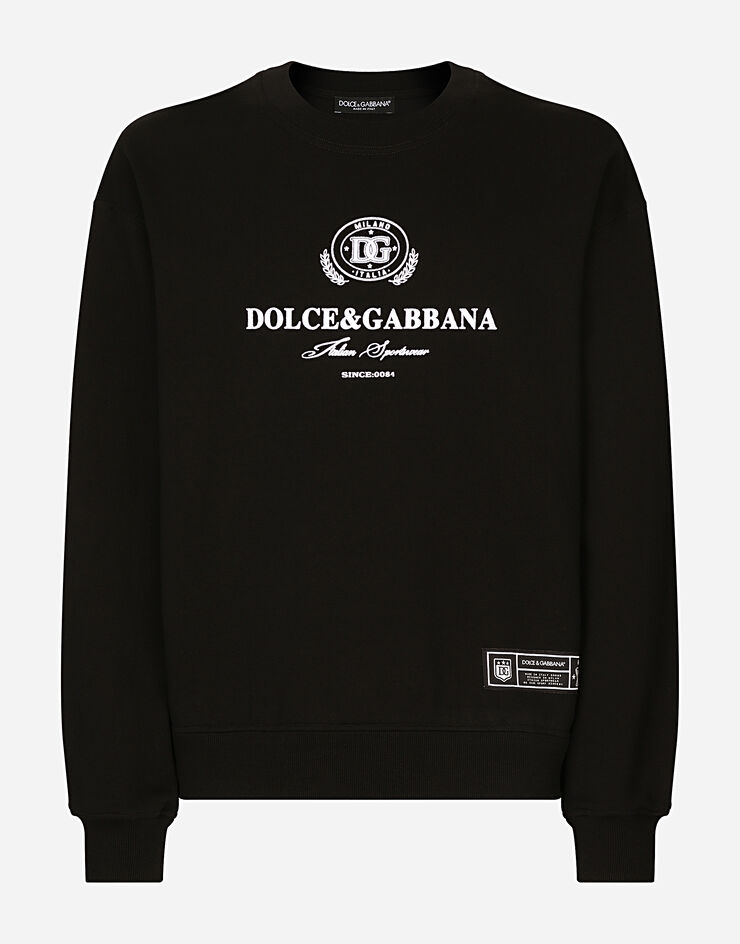 Dolce & Gabbana Jersey sweatshirt with Dolce&Gabbana logo print Black G9AHSTG7NYD