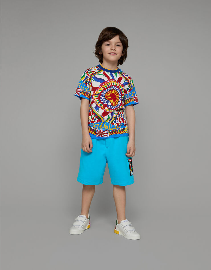 DolceGabbanaSpa Short-sleeved Carretto-print jersey T-shirt Multicolor L4JTEYG7J2T