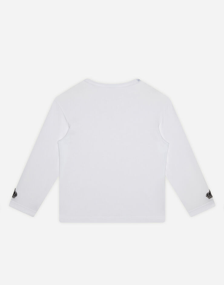 Dolce & Gabbana Long-sleeved t-shirt with crown patch БЕЛЫЙ L4JTATG7VEE