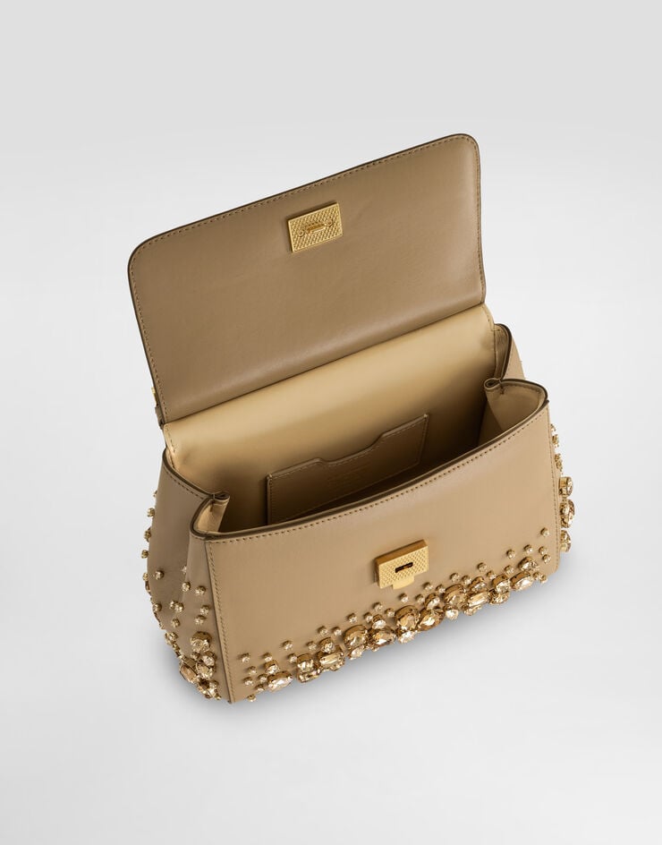 Dolce & Gabbana Sicily small nappa leather handbag with embroidered bezels Multicolor BB6003C7341