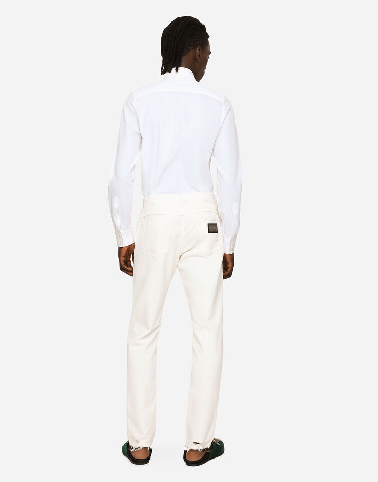 Dolce & Gabbana Regular-fit white denim jeans Multicolor GYJCCDG8IS3