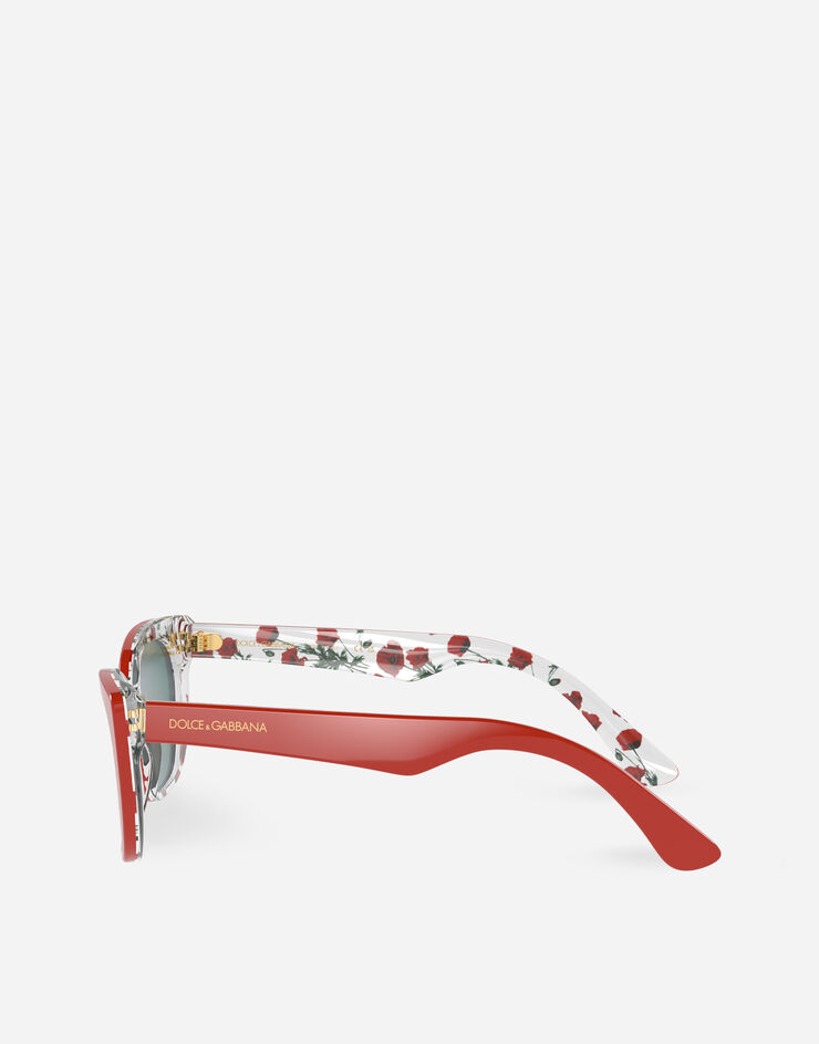Dolce & Gabbana نظارة شمسية هابي غاردنز أحمر على طبعة زهور VG4427VP06Q