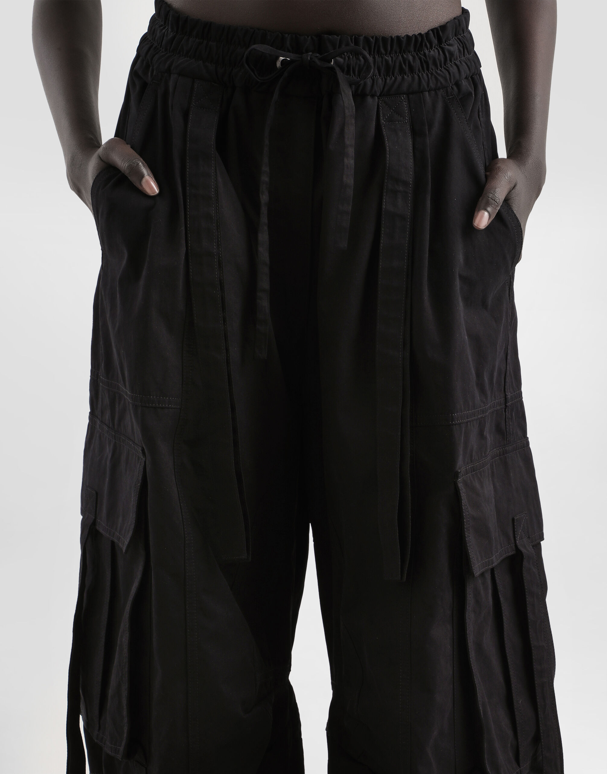 Waxed faille cargo pants in Black for Women | Dolce&Gabbana® US