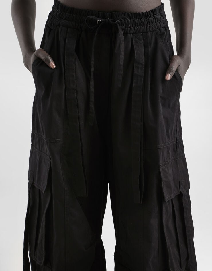 Dolce & Gabbana Waxed faille cargo pants Black FTDEHTHUMS8