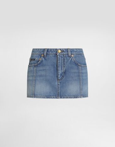 Dolce & Gabbana Denim miniskirt Multicolor F4DDYDG8PI1