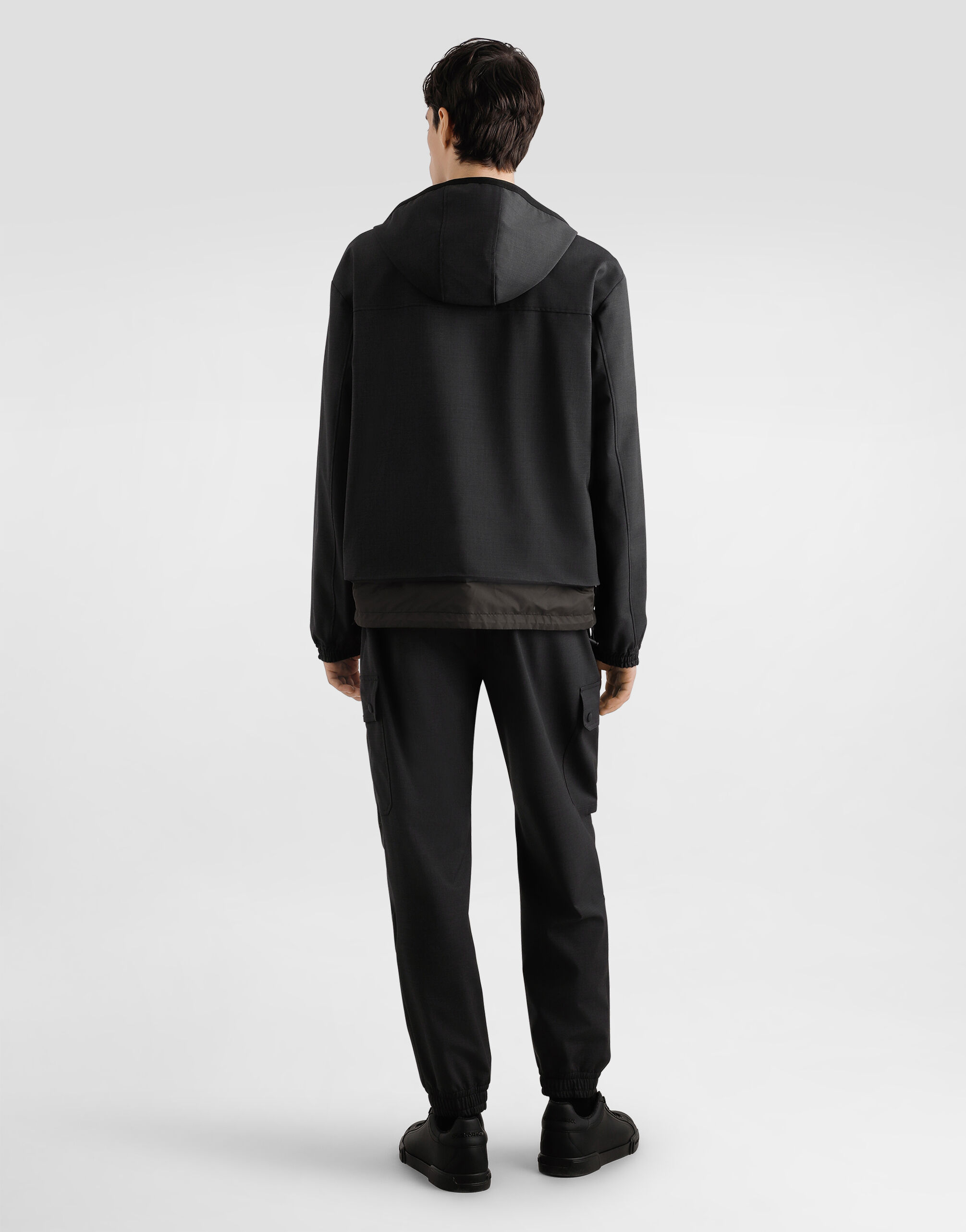 DOLCE&GABBANA ドルチェアンドガッバーナ ウールジャケット ドルガバ Greyのメンズ ウールキャンバス フード ジャケット | Dolce&Gabbana®