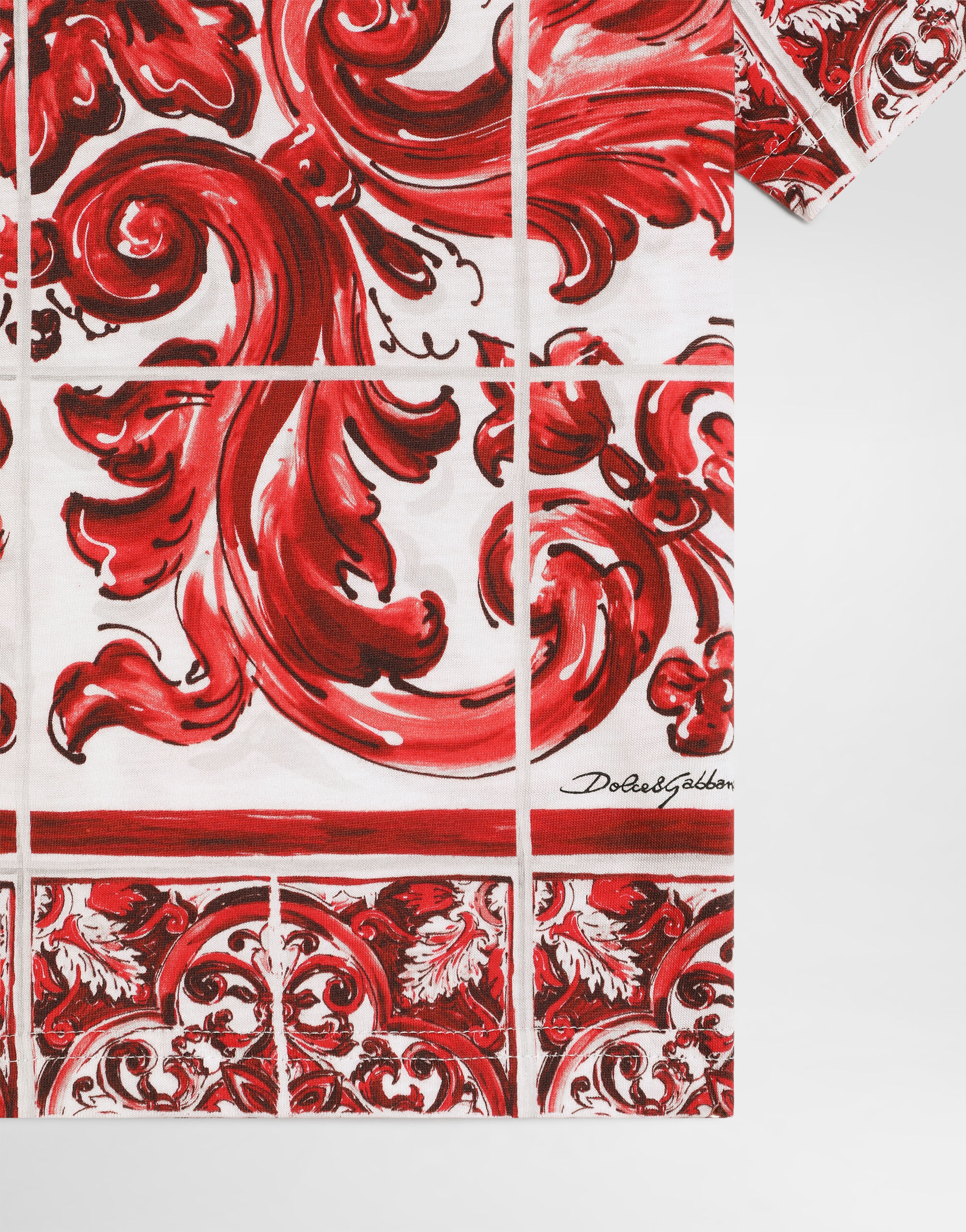 Majolica-print jersey t-shirt in Multicolor for Boys | Dolce&Gabbana®