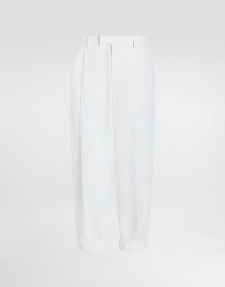 Dolce & Gabbana 亚麻帆布长裤 白 GP114TFU4MC