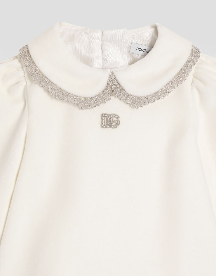 Dolce & Gabbana Smooth velvet dress with culotte White L24DM2FUVJY