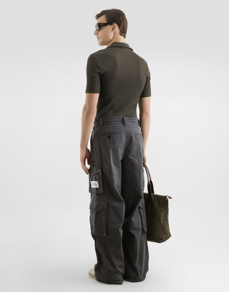 Dolce & Gabbana Cotton interlock polo t-shirt Brown G8SR0TFUGFJ