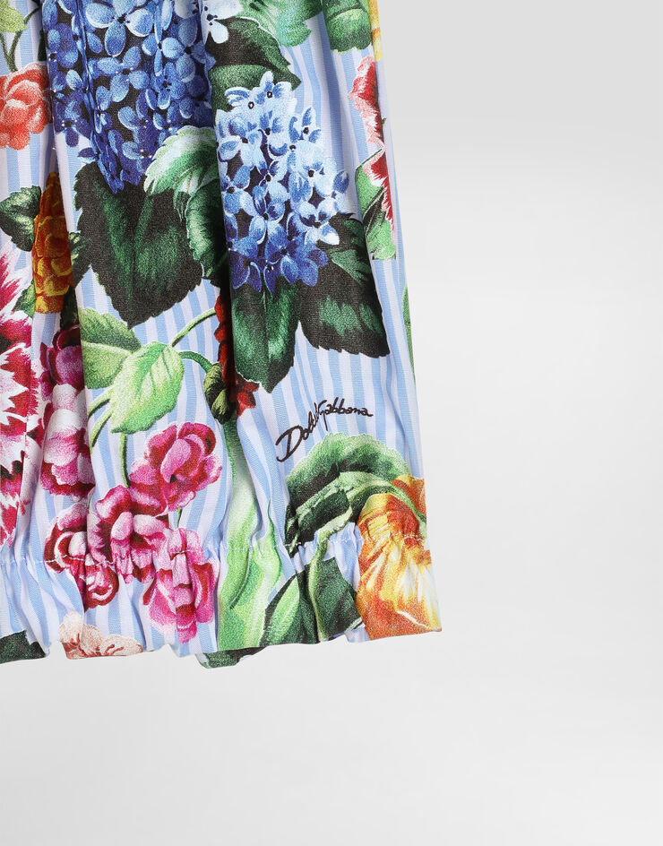 Dolce & Gabbana Striped poplin shorts with floral print Print L23Q30FI5K7