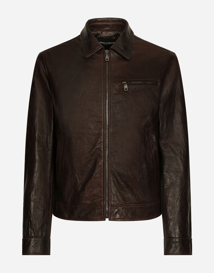 Dolce & Gabbana Leather jacket Brown G9BEILHULT3