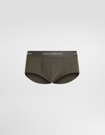Dolce & Gabbana Ribbed cotton brando briefs Dolce & Gabbana Ribbed cotton brando briefs Green M3C21JONN96