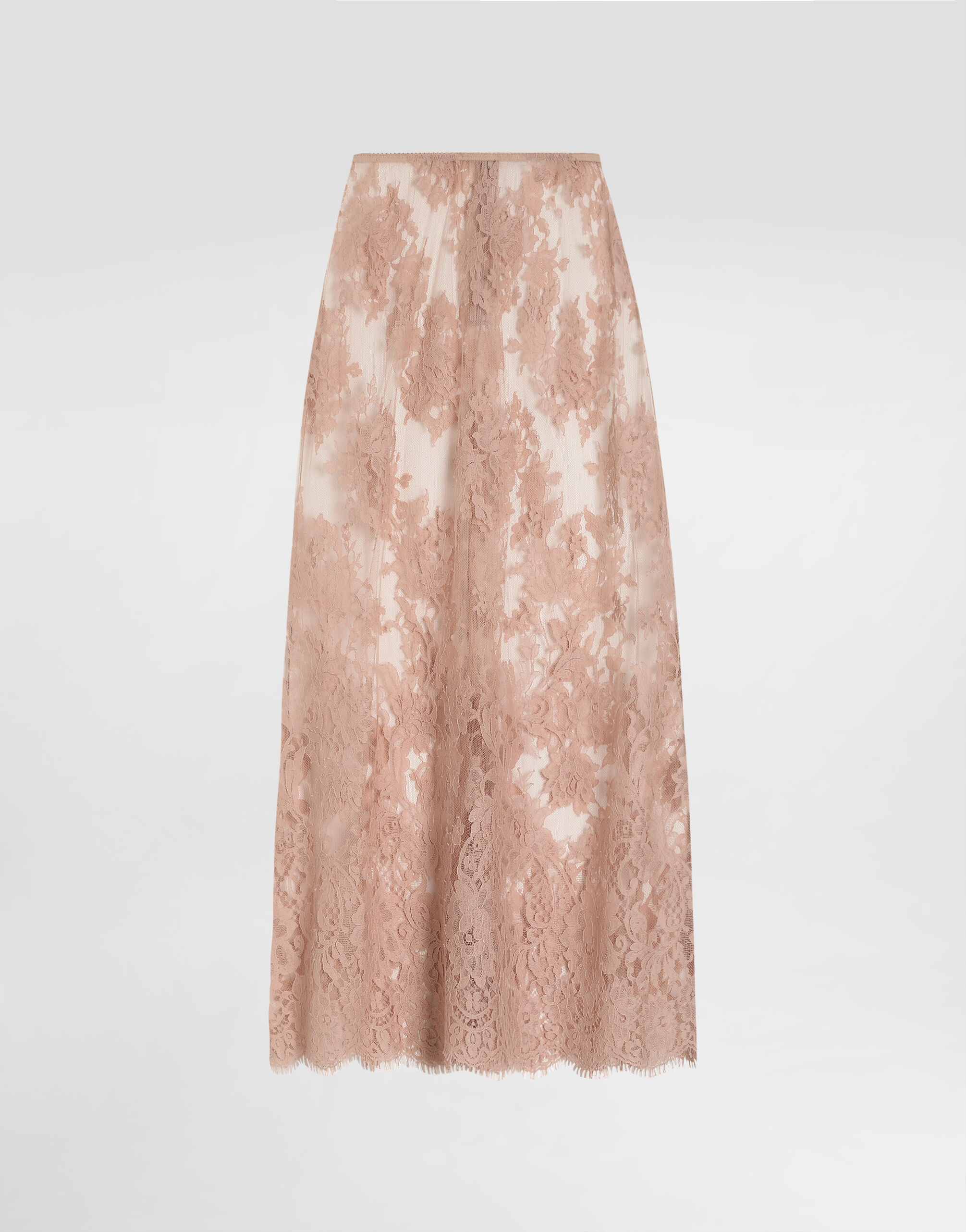 Chantilly lace midi skirt in Pink for Women | Dolce&Gabbana®