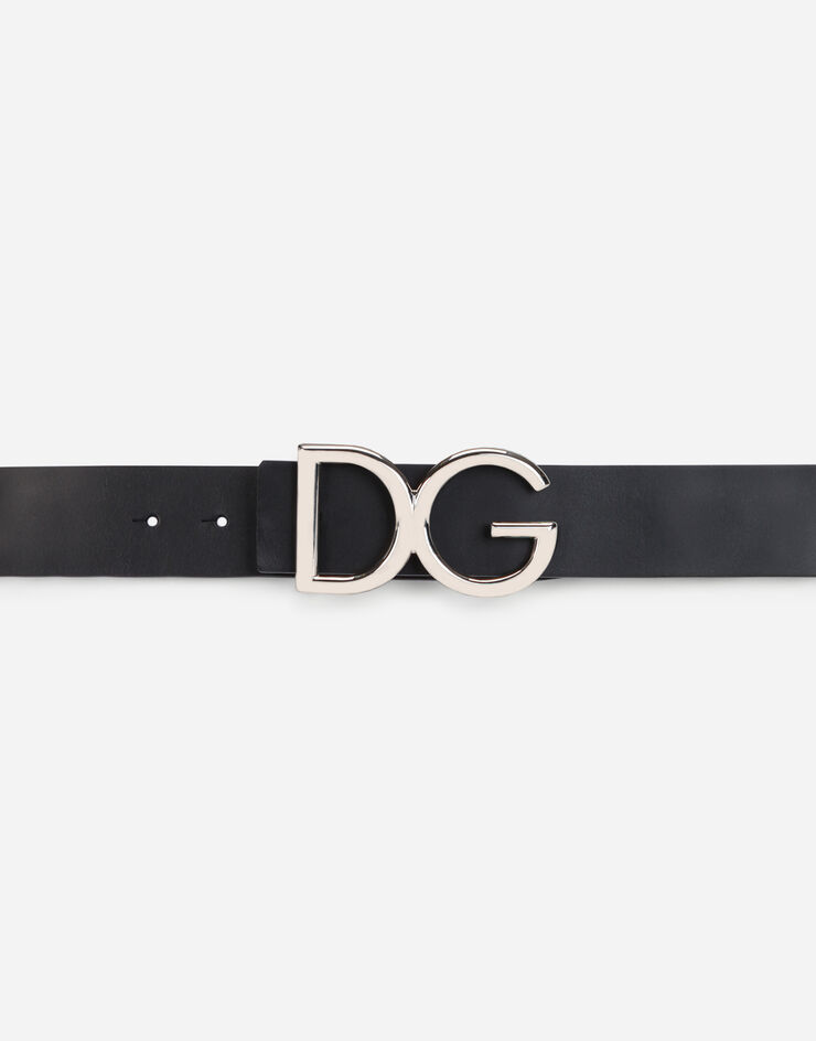 Dolce & Gabbana Leather belt with DG logo NERO BC4246AC493