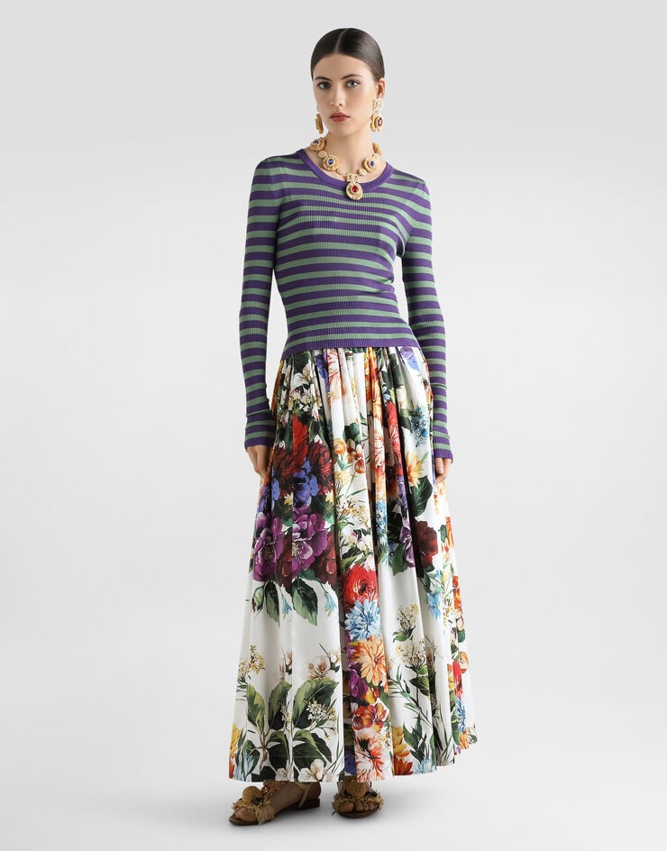 Dolce & Gabbana Rock mit Blumenbouquet-Print Drucken F4C6QTHS5TR