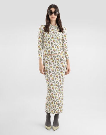 Dolce & Gabbana Rock in kleinem Blumenprint Multicolor FXO39TJAHLS