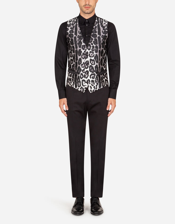 Dolce & Gabbana Leopard-print jacquard vest ANIMAL PRINT G7961THJMID