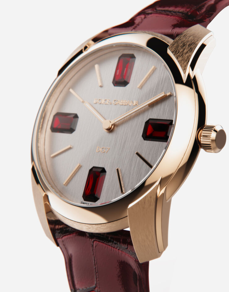 Dolce & Gabbana Montre en or avec rubis Bordeaux WWEEGGWW045