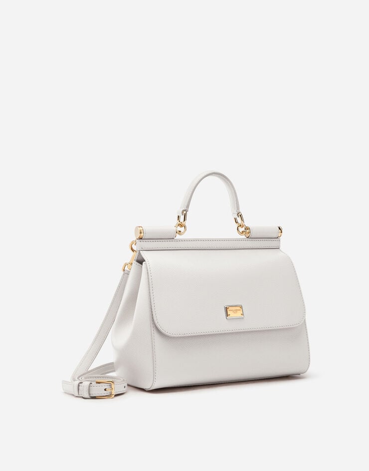 Dolce & Gabbana Medium Sicily handbag in dauphine leather White BB4347A1001