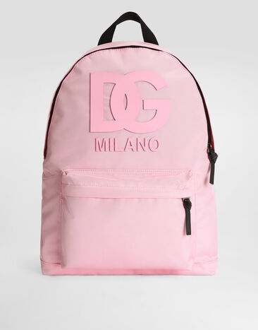Dolce & Gabbana Nylon backpack with DG rubber patch Pink EM0074AM224