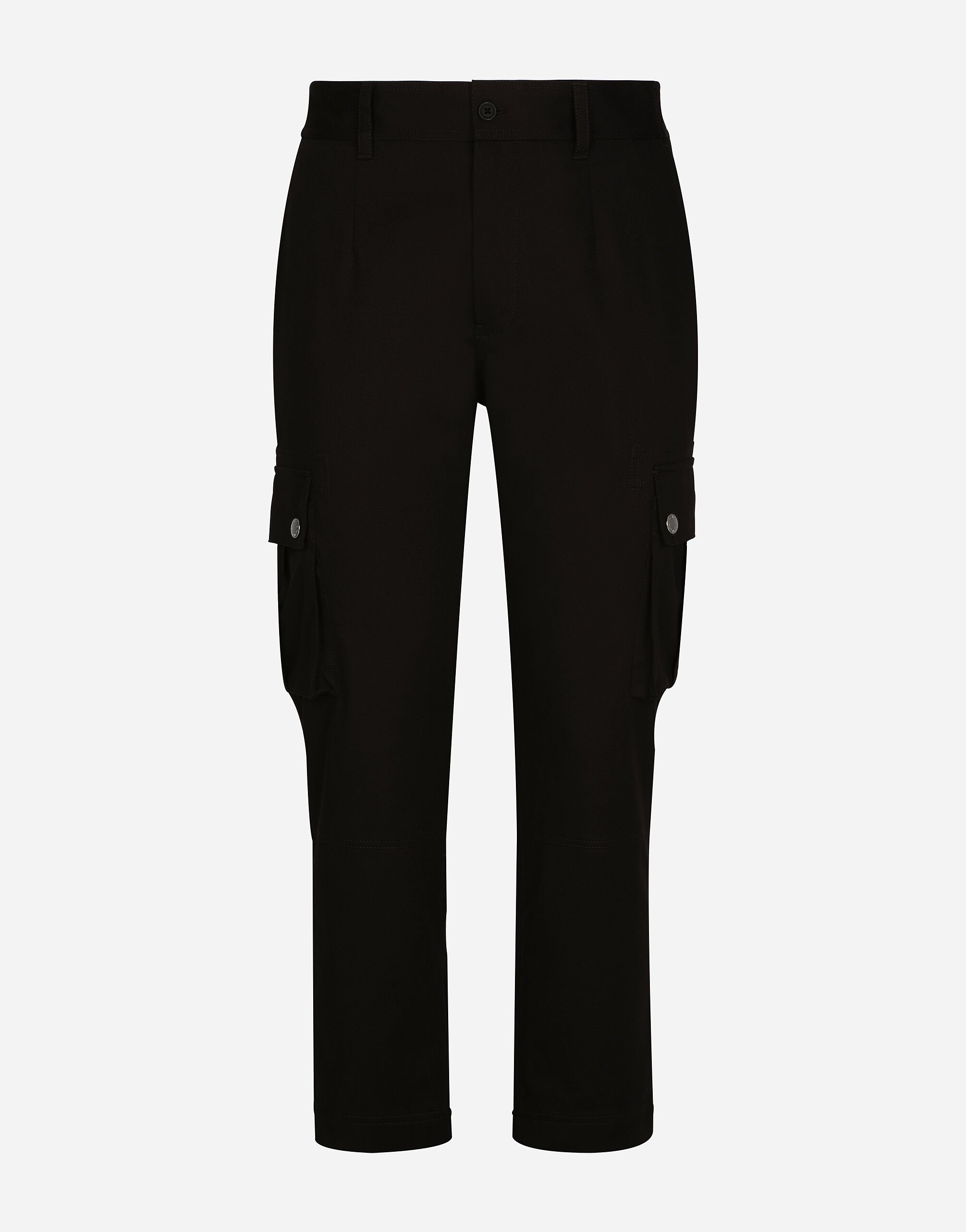 Dolce & Gabbana Pantalon cargo en coton avec plaquette à logo Bleu GVC4HTFUFMJ