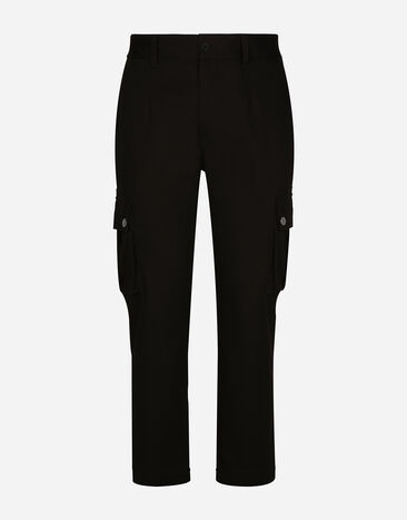 Dolce & Gabbana Pantalón cargo de algodón con placa con logotipo Negro VG6184VN187