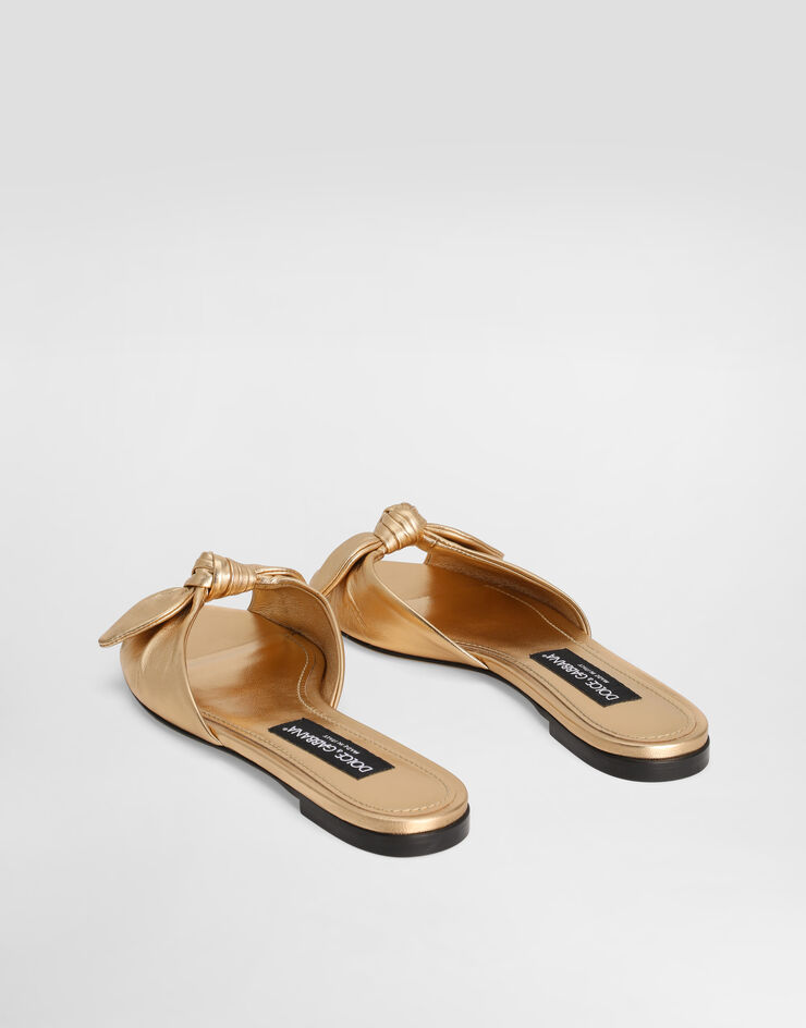 Dolce & Gabbana mordoré nappa leather flat slippers Gold CQ0620A1016
