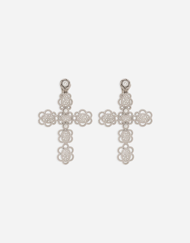 Dolce & Gabbana Easy Diamond earrings in white gold 18kt and diamonds pavé White WEQD5GWDIA1