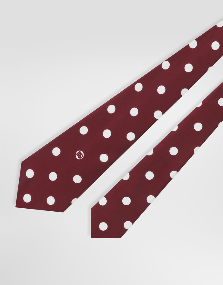 Dolce & Gabbana Krawatte aus Seidentwill mit Polka-Dot-Print Dolce & Gabbana Krawatte aus Seidentwill mit Polka-Dot-Print Mehrfarbig GT160EIS1YO