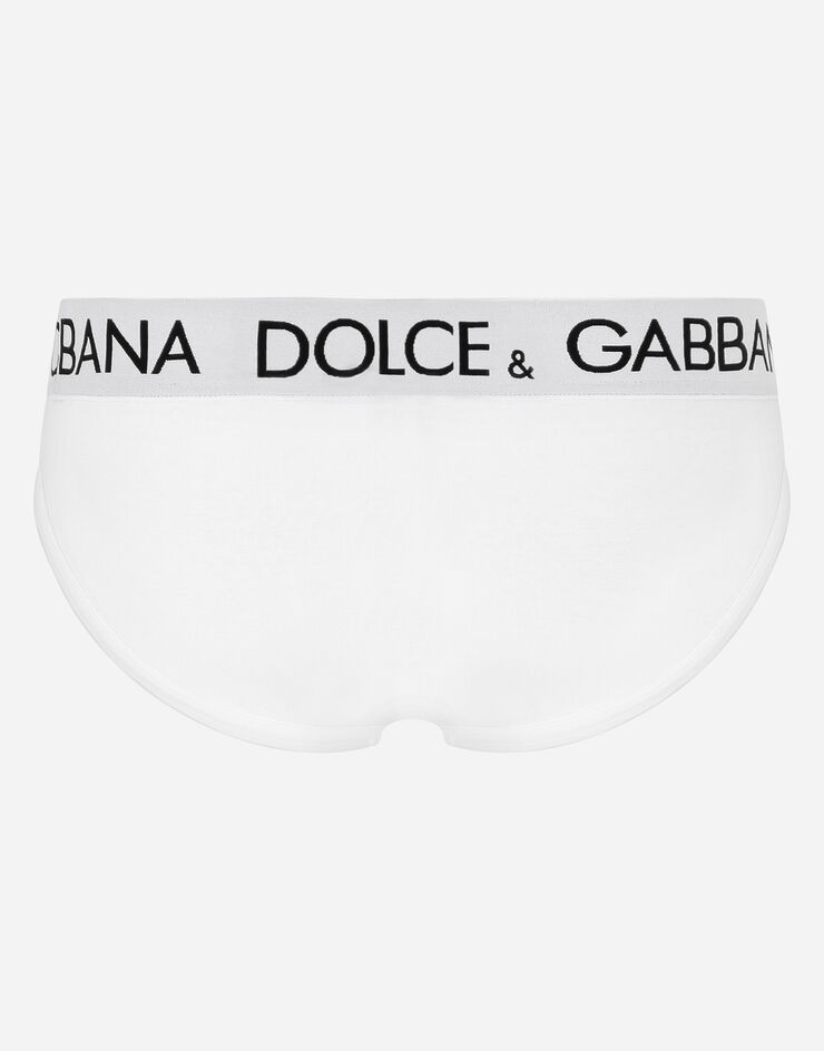 Dolce & Gabbana Трусы-слипы средней посадки из биэластичного хлопка белый M3D03JOUAIG