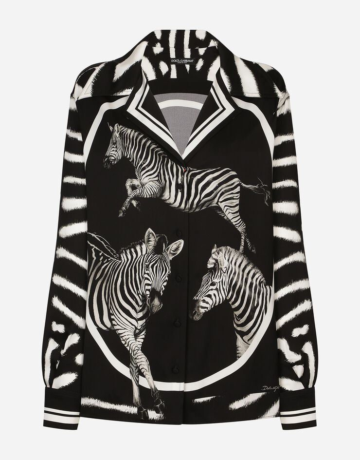 Dolce & Gabbana Zebra-print charmeuse shirt Multicolor F5P99THPACE