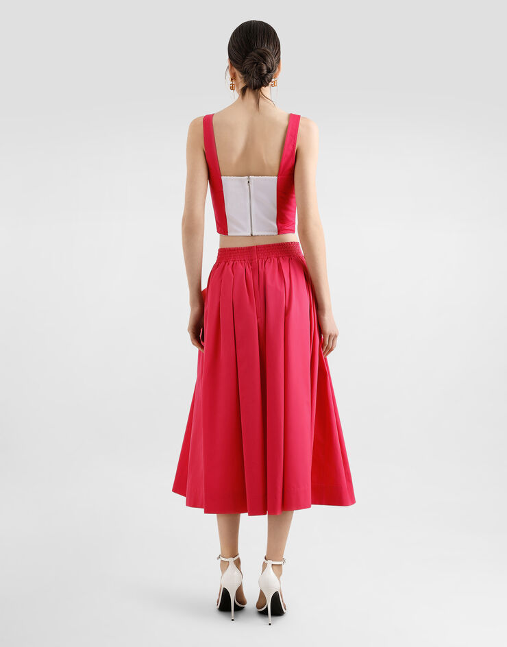 Dolce & Gabbana Cotton calf-length circle skirt Fuchsia F4CFETFU61A