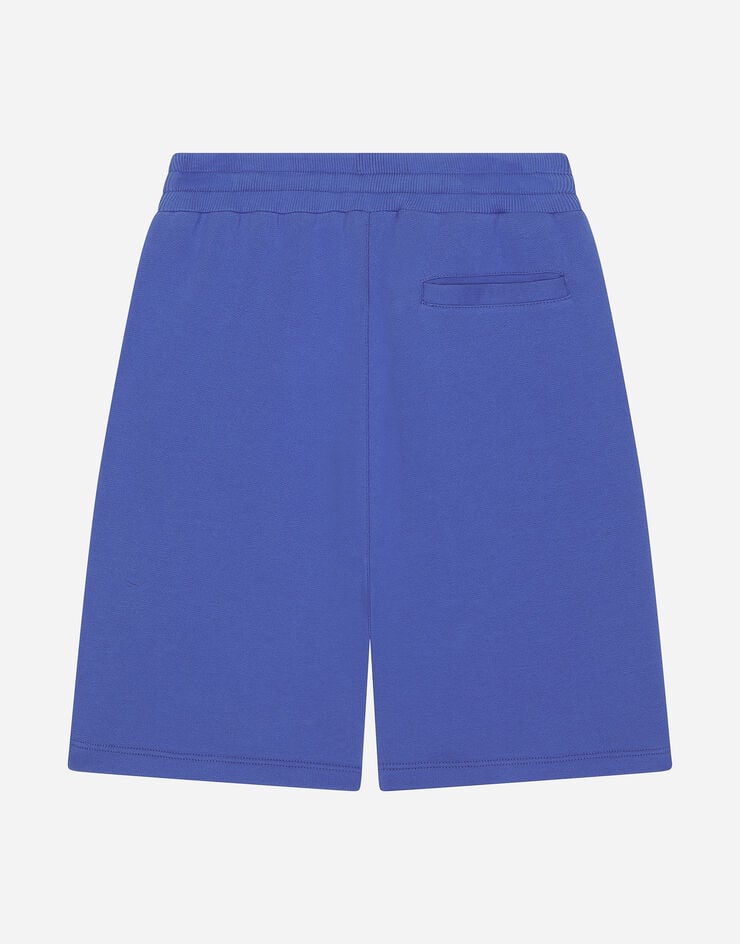 Dolce & Gabbana Jersey shorts with logo tag Azul L4JQR1G7M4R