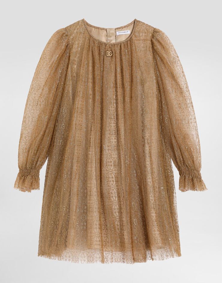Dolce & Gabbana Lamé lace dress Gold L54DN3FLSMK