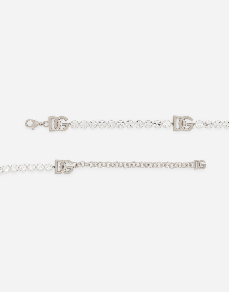 Dolce & Gabbana KIM DOLCE&GABBANA Cinturón con adornos de strass y logotipo DG Plateado WLO4S2W1111
