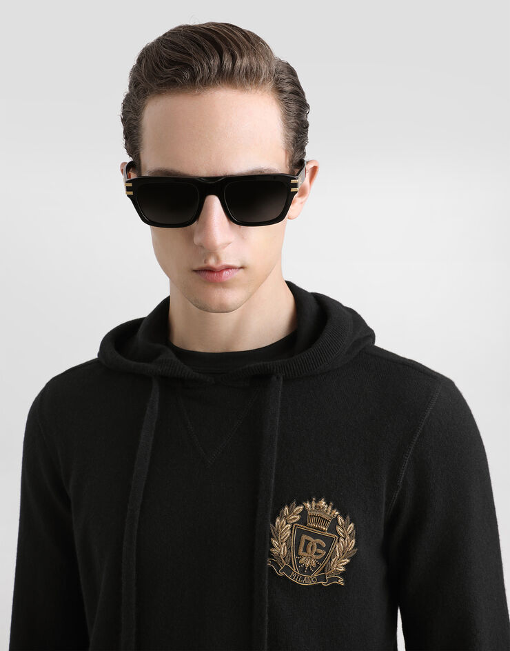 Dolce & Gabbana Smooth cashmere sweatshirt Black GXX20ZJBWIR