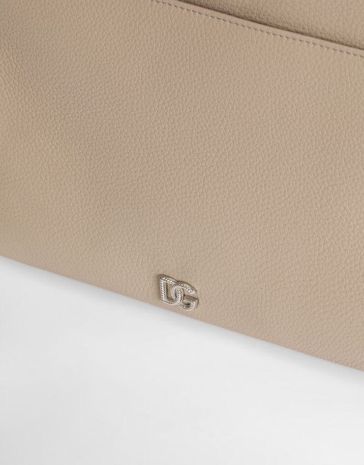Dolce & Gabbana Trousse de toilette en cuir de veau avec logo Dolce & Gabbana Trousse de toilette en cuir de veau avec logo Beige BP3294A0370