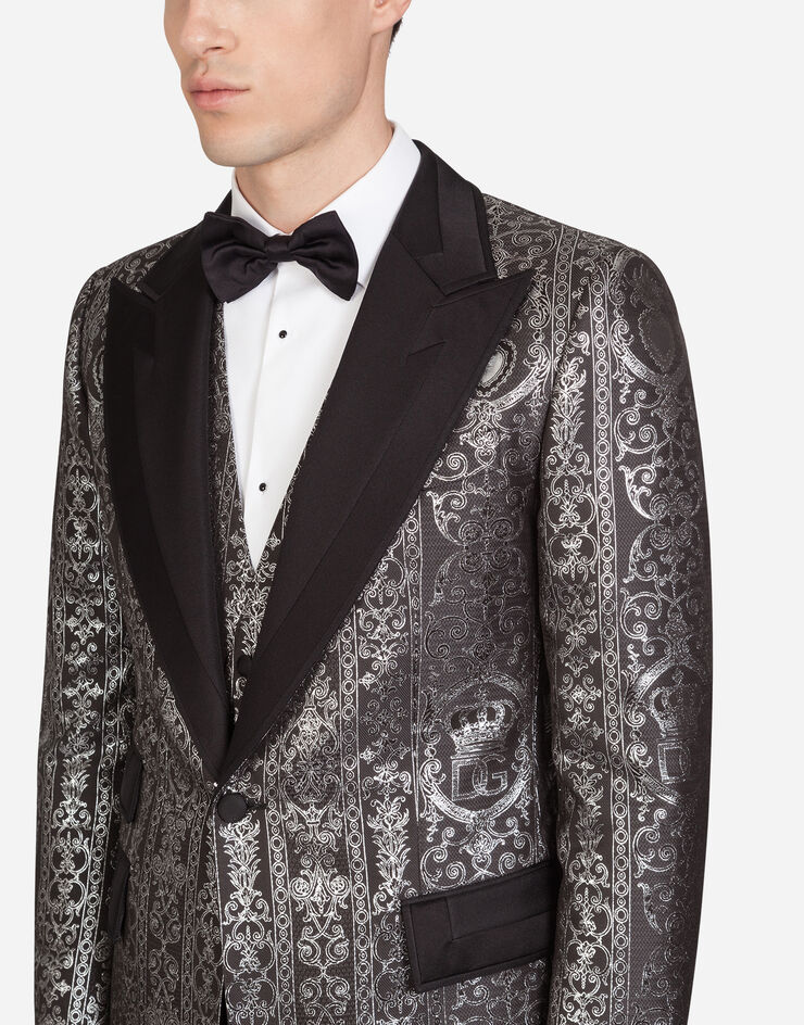 Dolce & Gabbana Casino-fit tuxedo jacket with gros-grain details MULTICOLORE G2MQ2THJMFK