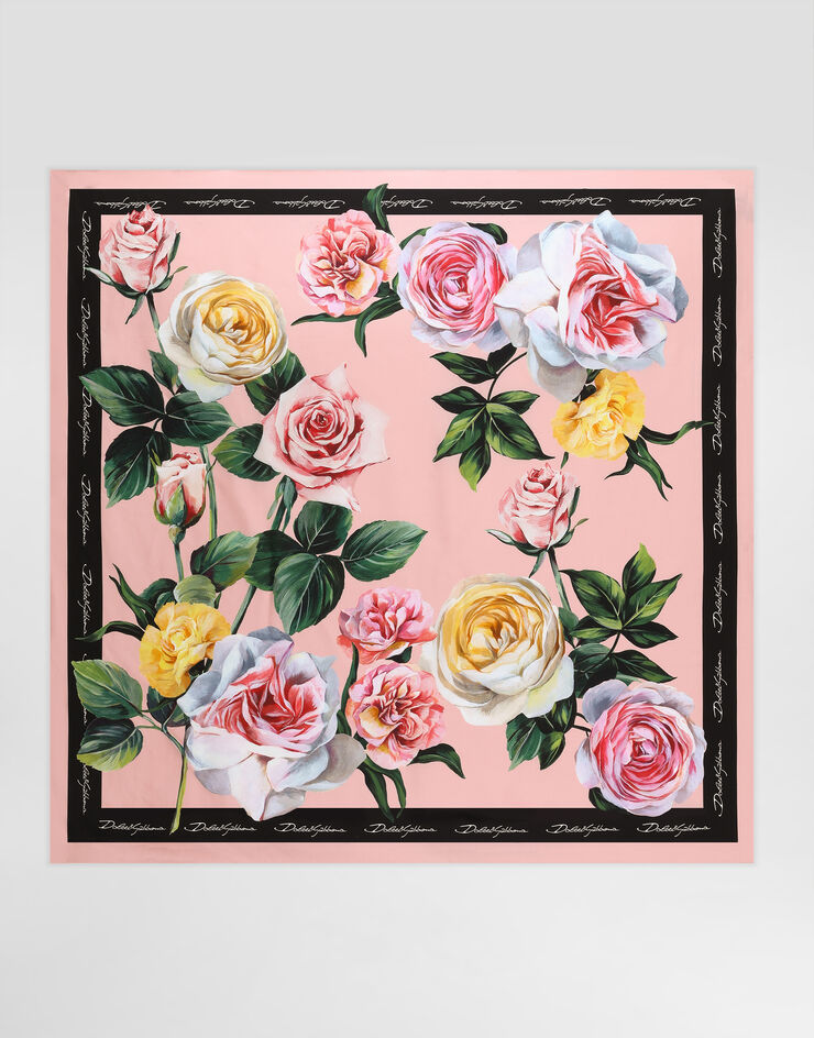 Dolce & Gabbana Rose and peony-print silk twill foulard (90x90) Print FN090RGDCUI